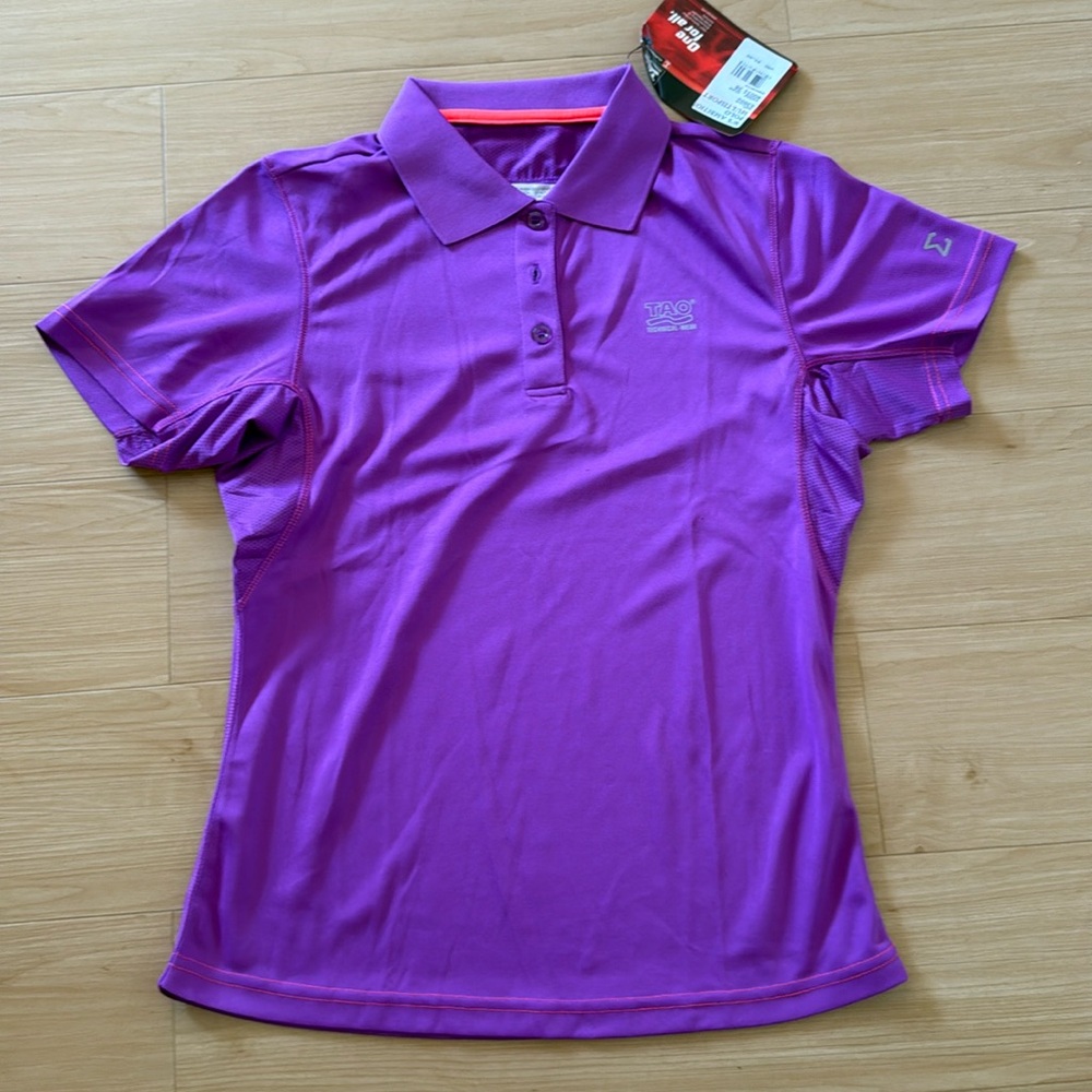 ATHLETIC WOMENS ACTIVEWEAR  MULTISPORT COLLARED LIGHTWEIGHT POLO SHIRT PURPLE SM
